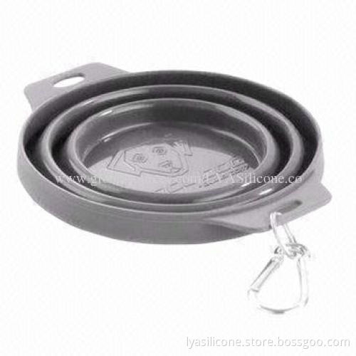 Silicone Collapsible Folding Pet Feeder Bowl, PVC and BPA Free, Foldable for Travel